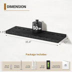 Vivelove Black Floating Shelves 35.4 Inches Wide, 12" Deep Wall Shelves for Bedroom, Bathroom, Living Room, Kitchen, Office, 