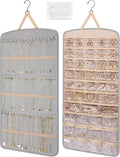 BAGSMART Hanging Jewelry Organizer, Necklace Holder Anti-tangle Earrings Rings Hanger with Pockets Hang on Closet, Wall, Door