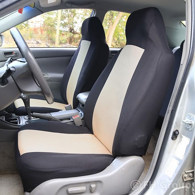 FH Group Car Seat Cover Rear Set Striking Striped Car Seat Covers with Rear Split Bench, Universal Fit Interior Accessories f