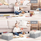 Fab Totes Foldable Storage Baskets - 6-Pack, Organize Toys, Books, Shelves, Closet - Large Storage Box with Rope Handles, Stu