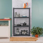 Sterilite 2-Pack 4 Shelf Unit, Heavy-Duty Shelving Storage and Utility Rack - Standing Plastic Organizer Shelves for Kitchen,