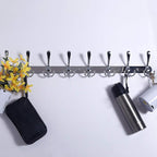 Dseap Coat Rack Wall Mount - 29.5” Long 8-Tri-Hooks Heavy Duty Coat Hanger Rail Wall Hooks for Hanging Coats Hats Clothing Cl