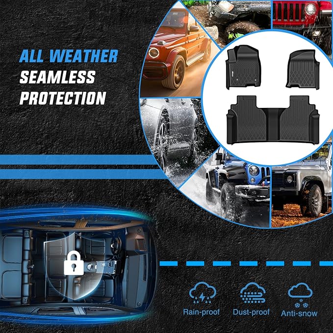 Nilight Floor Mats for Chevy Silverado GMC Sierra 1500 2019-2026, Silverado GMC Sierra 2500HD 3500HD Crew Cab 2020 2021 2022 2023 2024 2025 2026 All Weather Custom Fit Heavy Duty Floor Liners