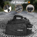 Bike Rack Bag, 20L EVA Hard Shell Bike Trunk Rear Rack Bag Bike Panniers Expandable 3 in 1 Waterproof Tin foil Insulation Bike Bag With Rain Cover for Commute Shopping Cycling Trip