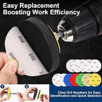 188 PCS 3 Inch Wet Dry Sanding Disc, GOH DODD Headlight Restoration Kit Drill Polishing Kit Sanding Attachment 60-10000 Grit 