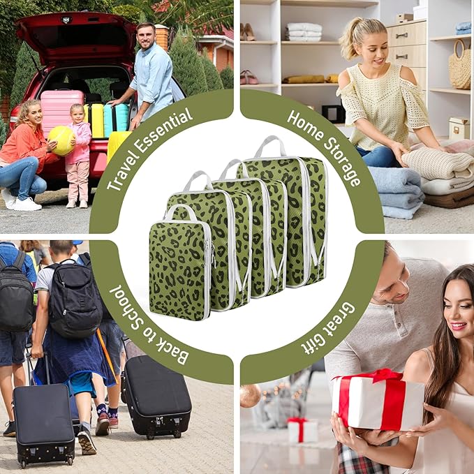 4 Set Compression Packing Cubes For Travel Bags Organizer For Luggage Suitcase Organizer, Compression Bags For Travel Accesso