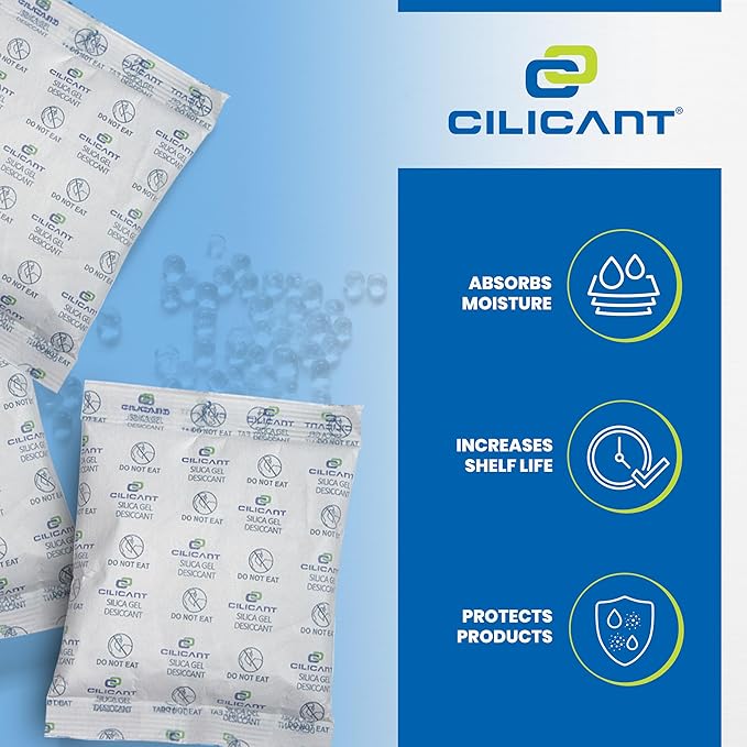 CILICAnt 5-gram Desiccant Pouches, 200 pcs Pack, Food Grade Moisture Absorbers Ideal for Packaging of Shoes, Jewelry,