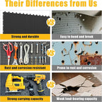 Pegboard Kit: 6 Panels (90x40cm/36x16in, Black) + 200 Hooks & Accessories, Heavy Duty Rustproof Plastic Peg Board for Home, G