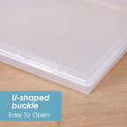 6 Pack Plastic Storage Box Organizer, Portable Clear Document File Case Containers For A4 Letter Paper, Magazine, Photo, Craf