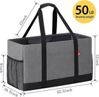 Extra Large Utility Tote Bag, Foldable Reusable Grocery Bags, Collapsible Tote with Metal Wire Frame & Reinforced Bottom Board, Stand up Large Utility Tote for Groceries, Shopping, Storage