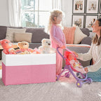 INDRESSME 25"x13"x16" Large Toy Storage Box with Lid, Collapsible Storage Organizer Baby Toy Storage for Kids Boys Girls, Toy