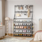 OYREL Shoe Rack 5 Tier Shoe Racks Organizer 20-25 Pairs Shoes Rack for Closet Entrance Shoe Storage Organizer with Hooks and 