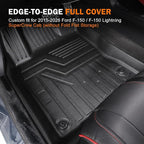 KUST Floor Mats for 2015-2026 Ford F-150/F150 Lightning SuperCrew Cab (Only for Rear Seat Without Under-Seat Fold Flat Storage), All Weather Car Mats for F150 Accessories TPE Rubber Raised Edge
