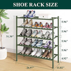 Smiry Bamboo Shoe Rack for Closet, 5 Tier Wooden Stackable Shoe Organizer, Free Standing Shoes Storage Shelf for Entryway, Fr