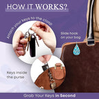 Women’s Bag Charm Key Finder, Car Keychain Hook, Cute Purse Organizer & Tote Bag Accessories, Gifts for Mom - Original