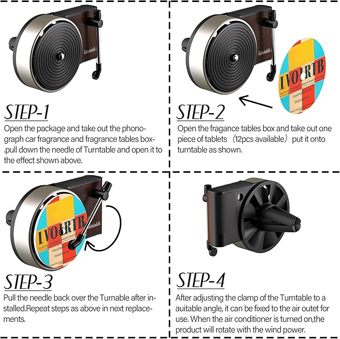 Maicican 12PCS Customizable Car Air Freshener Vent Clip, Pop Singer Album Cover Record Player Shape, Music Lover Gifts. (cust