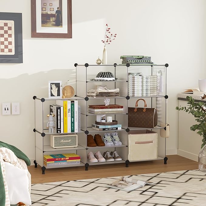 AWTATOS Closet Organizer 8 Cube Storage Shelves Clothes Organizers Closet Storage Stackable Cubby Shelving for Closet Bedroom