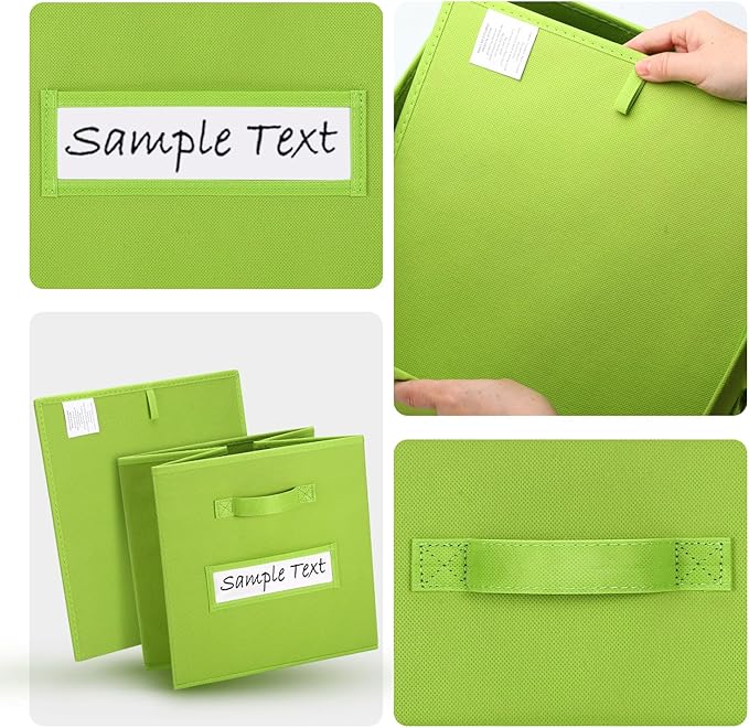 artsdi 13x13 storage cube bins (Set of 10) Foldable Fabric storage cubes with 10 Labels Window Cards & a Pen,13 inch cube sto