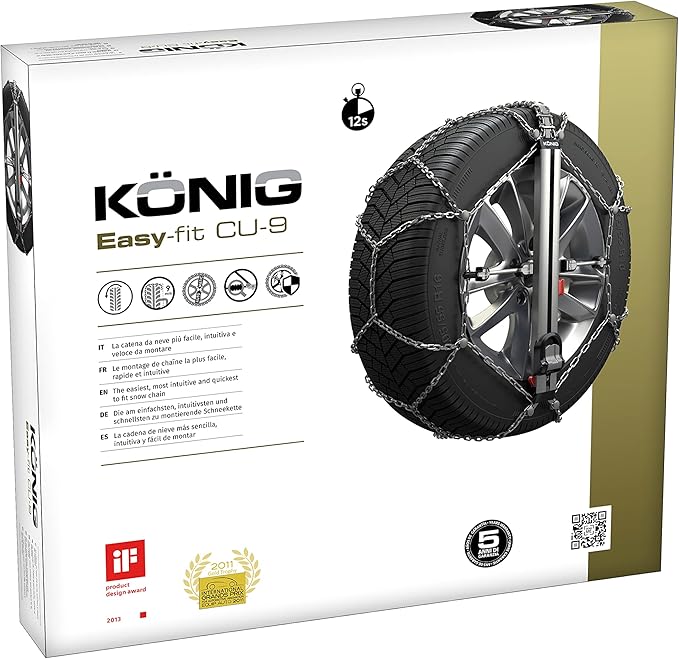 KÖNIG Easy-FIT CU-9 100 Snow Chains, Set of 2