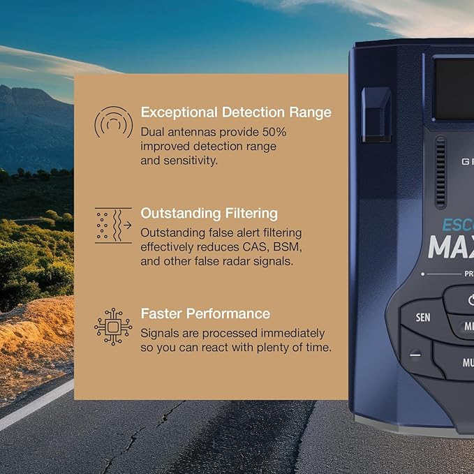 Bundle of MAX 360 MKII Radar and Laser Detector + Escort USB-C to RJ11 Radar Power Cord