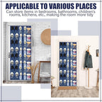 Windyun 40 Large Over the Door Hanging Shoe Organizer Navy Blue Mesh Pockets Shoe Rack for Closet Behind Door Hanger Storage 