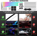 Dreamcolor Acrylic Interior Car LED Strip Light with Wireless APP, RGB 18 in 1 with 175 inches 612 LEDs Fiber Optic Strip Lights for Car, Dual Zone Music Sync Neon Car Ambient Lighting Kits