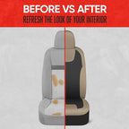 Motor Trend Beige Waterproof Seat Covers for Front Seats – Premium Neoprene Car Seat Covers, Car Seat Protectors with Removab