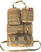 Universal Tactical Seat Back Organizer Vehicle Molle Panel Organizer Storage Bag with 5 Detachable Molle Pouch for All Vehicel Such as Jeep,Truck,SUV, Car, Ford,Chevy etc