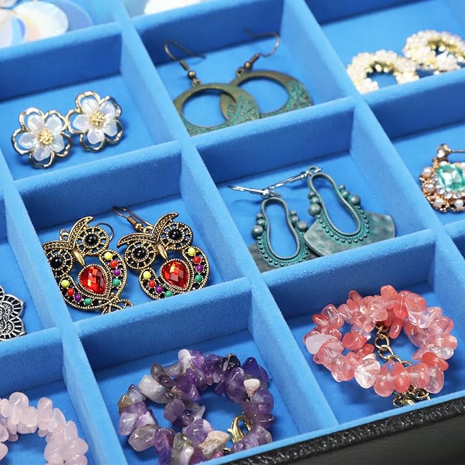 Stratalife Earring Organizer Jewelry Tray with See-through Lid Jewelry Holder Organizer Jewelry Organizer Box Jewelry Storage