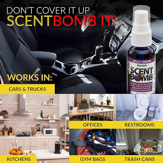 Scent Bomb Air Freshener Spray, Long-Lasting Odor Eliminator - Effective Deodorizer for Home & Car, Fresh Room Spray for Kitc