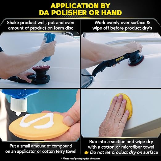Meguiar’s Marine/RV One Step Compound, M6732, Removes Oxidation, Stains, Scratches, and Water Spots, Restores Color and Shine to Fiberglass Gel Coat Finishes, Christmas Gift Ideas for Car Dads, 32 Oz