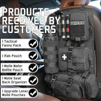Molle Seat Back Organizer, Tactical Seat Covers with Pouches, Molle Tactical Vehicle Organizers Panel Car Seat Covers Protector for Truck