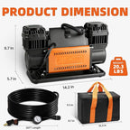 ALL-TOP Air Compressor Kit, Dual Cylinder 12V Portable Inflator 12.35 ft³/Min, Offroad Air Compressor Pump for Truck Tires, Heavy Duty Max 150 PSI for 4x4 Vehicle & RV