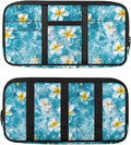 Car Sun Visor Organizer Easy to Store Sun Visor Organizer with Card Holder Big Zipper Pocket Cars Accessories Universal Fit for Most Cars SUV, Frangipani Print