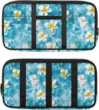 Car Sun Visor Organizer Easy to Store Sun Visor Organizer with Card Holder Big Zipper Pocket Cars Accessories Universal Fit for Most Cars SUV, Frangipani Print