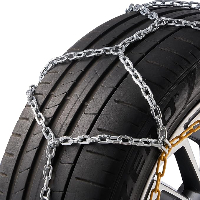 VEVOR Tire Chains, Snow Chains for Cars SUV Pickup Trucks, 2 Pack Adjustable Snow Tire Chains Compatible with Tire Width 235 
