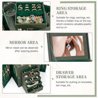 AKOZLIN Jewelry Box Organizer Functional Leather Jewelry Storage Case for Women Girls Ring Necklace Earring Bracelet Holder O
