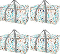 BALEINE 4-Pack Oversized Moving Bags with Reinforced Handles, Heavy-Duty Storage Tote for Clothes, Moving Supplies (Mosaic, 4