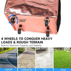 Reusable Grocery Bag On Wheels, Foldable Shopping Trolley with Enhanced Stability Wheels, Water Resistant, 6 Pockets & 3-Way Carry for Outdoor, Camping, Small, Rose Gold