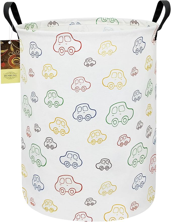 HUNRUNG Laundry Hamper,Large Canvas Fabric Lightweight Storage Basket Toy Organizer Dirty Clothes Collapsible Waterproof for 