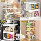 Kmiectse Clear Storage Bin with Lid 3 Pack 【Stackable & Sturdy】 Plastic Multifunctional Folding Storage Bins for Bedroom, Liv