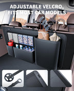 PU Leather Hanging Trunk Organizer - Sturdy Non-Sagging Car Trunk Organizer for SUV Sedan Truck - Waterproof Easy Clean