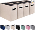 4 Pack Letter Size File Storage Box Collapsible, Fabric Hanging File Folders Organizer, Portable Office Document Holder with 