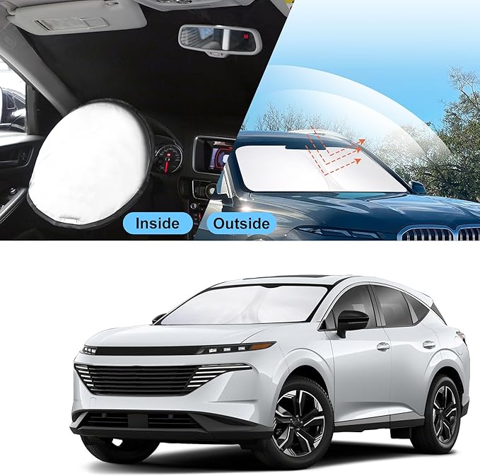 TINGLU Sun Shade for BMW X7 3.0L xDrive40i 2021-2025 2026 Accessories Windshield Sun Shade Window Shade UV Rays Protection Sun Visor Cover with Steering Wheel Sunshade Storage Bag