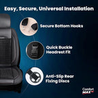 Beaded Car Seat Cover – Wooden Bead Massage Support with Breathable Cooling Mesh – Universal Fit for Sedan, SUV & Truck (2 Pa