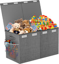 Large Toy Box Chest, Collapsible Sturdy Toy Storage Organizer Boxes Bins Baskets Dinosaur Kids Toy Chest Bin with Lids for Bo