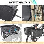 RAYMACE 2Pack Bike Grocery Panniers for Bicycles and Ebikes,Bike Rack Bags with Reflective Spots and Side Pockets,Folding Bike Basket Fits for Most Rear Racks (Black)