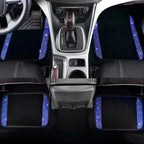 CAR PASS 23 PCS Bling Diamond Car Accessories Set for Women, Leather Seat Covers Full Set Sparkly Rhinestone15'' Steering Wheel Covers Shining Diamond Floor Mats Cute Car Interior Sets,Blue