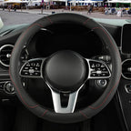 Microfiber Leather Steering Wheel Cover, Breathable, Anti Slip, 13.5 inch to 14 inch, Black