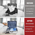 Vacuum Bags for Travel with Rechargeable Pump, 8 Medium Compression Packing Seal Bags for Luggage Suitcase, Space Saver for C